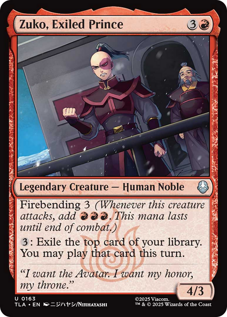 Zuko, Exiled Prince [Avatar: The Last Airbender] | Exor Games Dartmouth