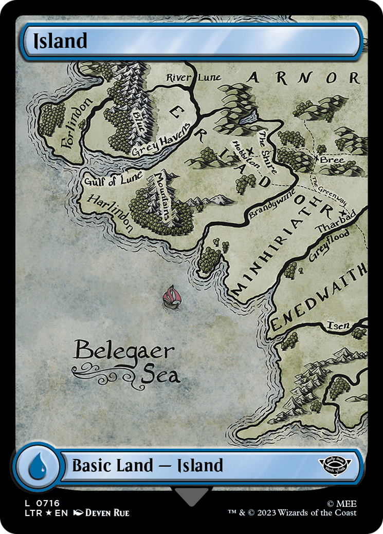 Island (0716) (Surge Foil) [The Lord of the Rings: Tales of Middle-Earth] | Exor Games Dartmouth