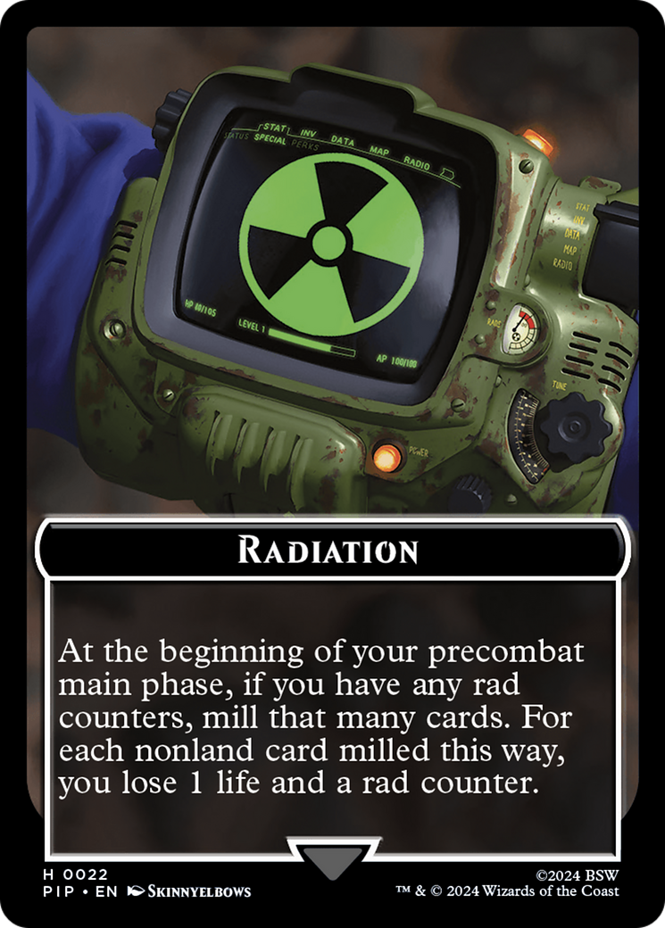 Radiation // Zombie Mutant Double-Sided Token [Fallout Tokens] | Exor Games Dartmouth