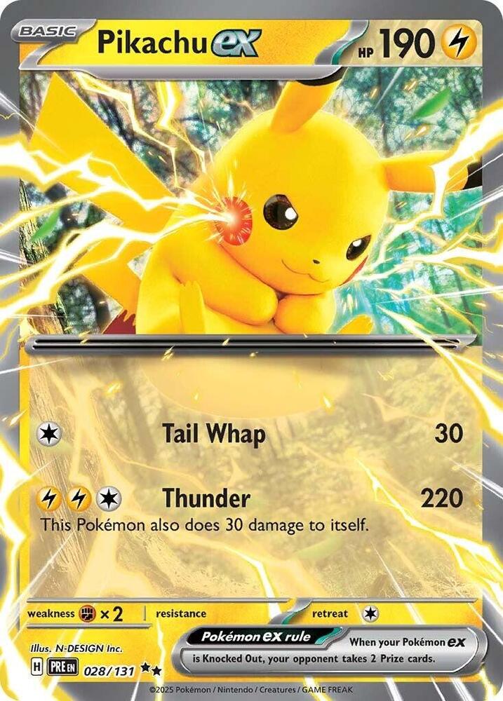 Pikachu ex (028/131) [Scarlet & Violet: Prismatic Evolutions] | Exor Games Dartmouth