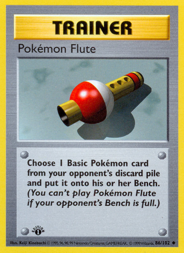 Pokemon Flute (86/102) (Shadowless) [Base Set 1st Edition] | Exor Games Dartmouth