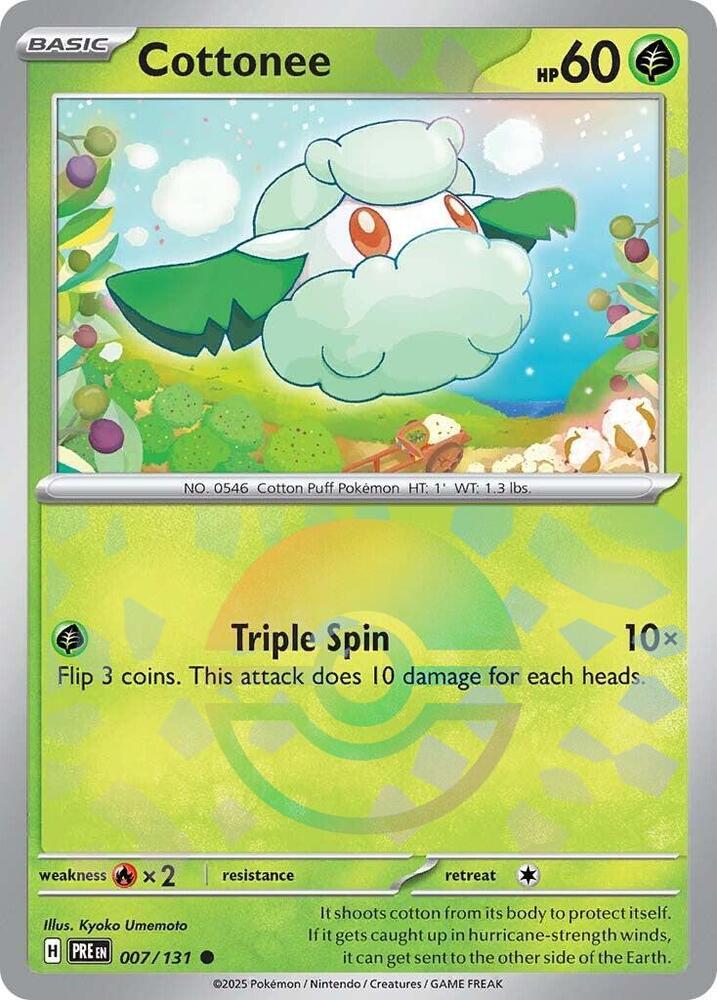 Cottonee (007/131) (Poke Ball Pattern) [Scarlet & Violet: Prismatic Evolutions] | Exor Games Dartmouth