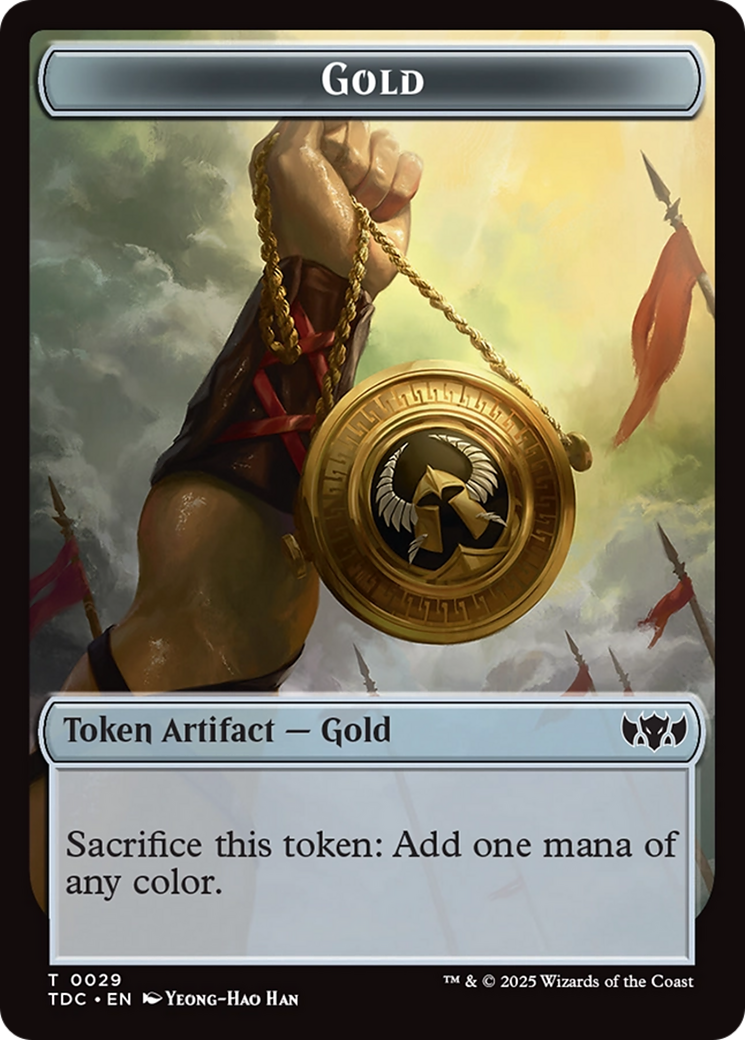 Elemental (0016) // Gold Double-Sided Token [Tarkir: Dragonstorm Commander Tokens] | Exor Games Dartmouth