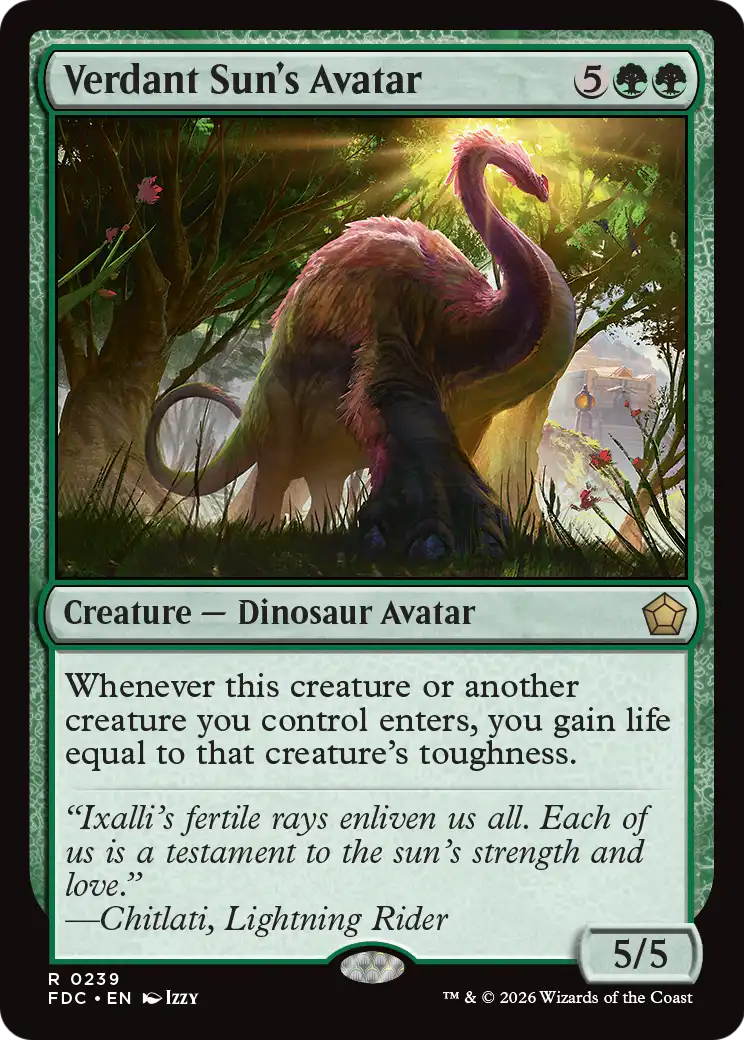 Verdant Sun's Avatar [Foundations Commander] | Exor Games Dartmouth