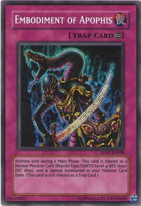 Embodiment of Apophis [RP01-EN098] Secret Rare | Exor Games Dartmouth