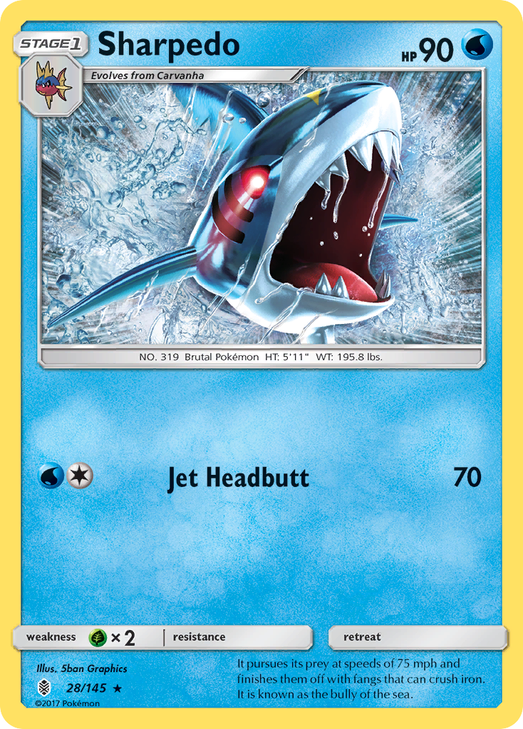 Sharpedo (28/145) [Sun & Moon: Guardians Rising] | Exor Games Dartmouth