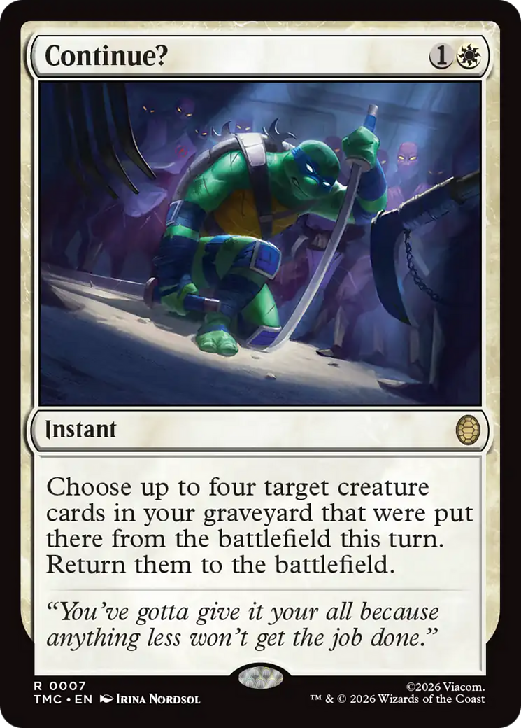 Continue? [Teenage Mutant Ninja Turtles Commander] | Exor Games Dartmouth