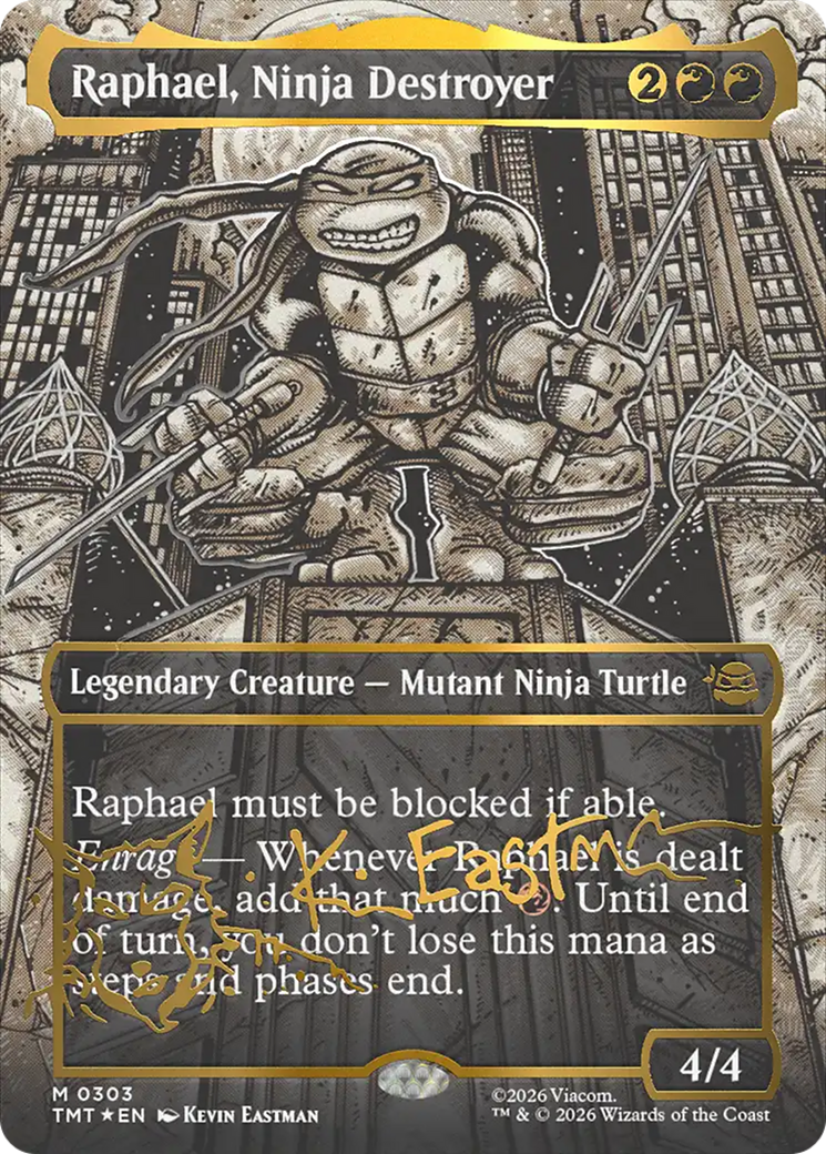 Raphael, Ninja Destroyer (Borderless) (Gold-Stamped Signature) [Teenage Mutant Ninja Turtles] | Exor Games Dartmouth