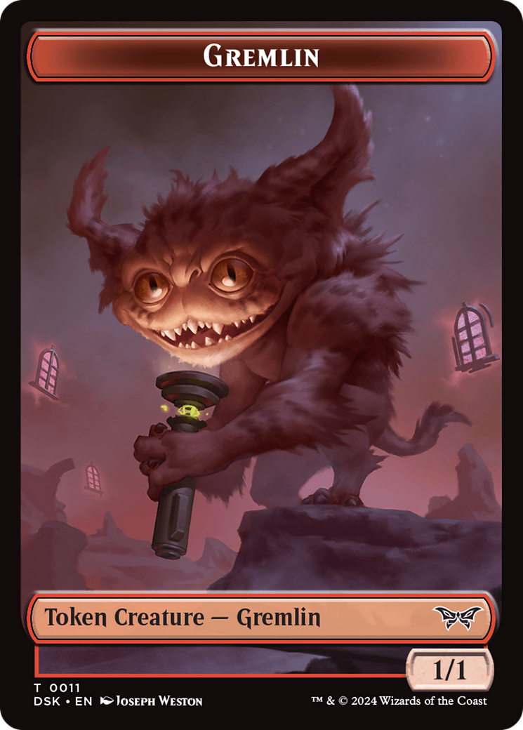 Gremlin // Manifest Double-Sided Token [Duskmourn: House of Horror Tokens] | Exor Games Dartmouth