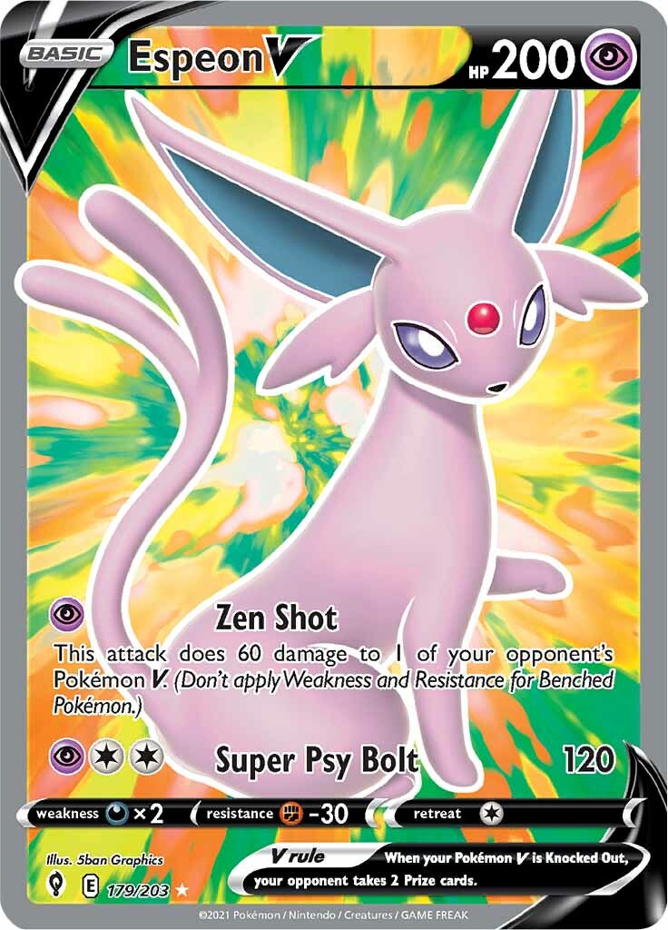 Espeon V (179/203) [Sword & Shield: Evolving Skies] | Exor Games Dartmouth