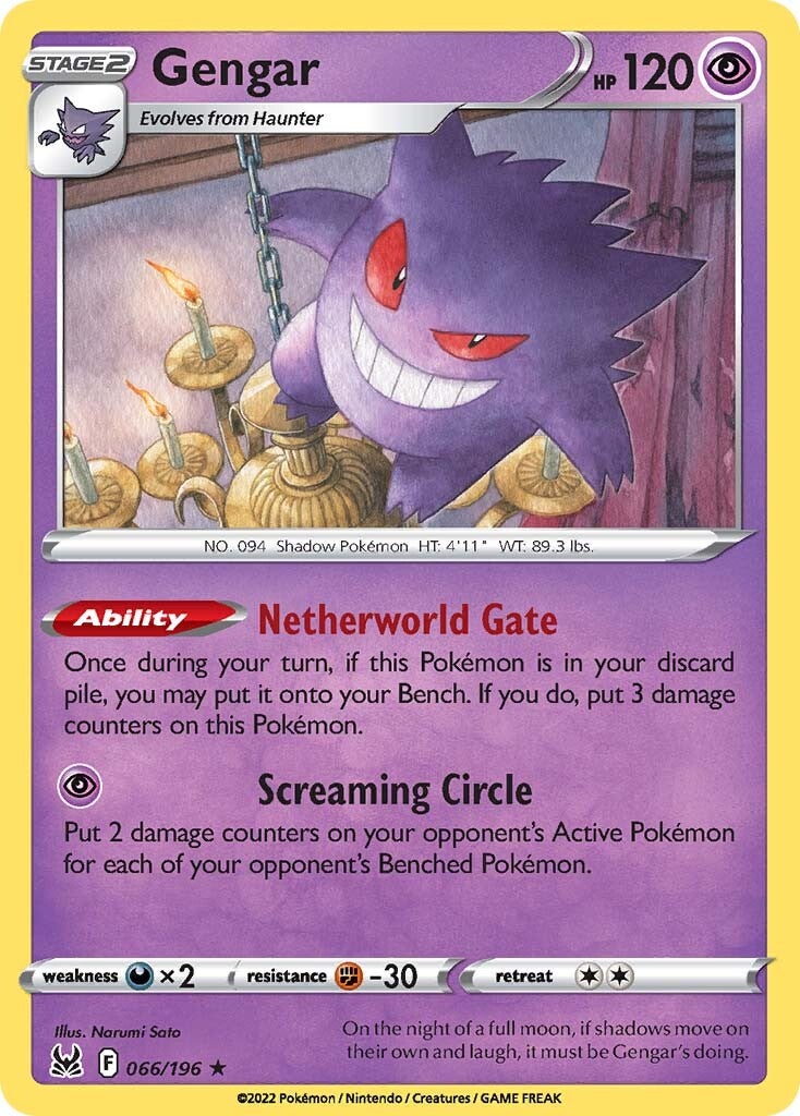 Gengar (066/196) (Theme Deck Exclusive) [Sword & Shield: Lost Origin] | Exor Games Dartmouth