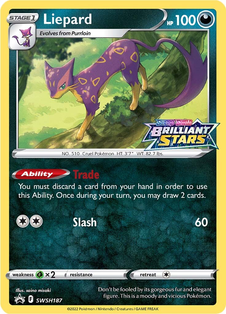 Liepard (SWSH187) (Prerelease Promo) [Sword & Shield: Black Star Promos] | Exor Games Dartmouth