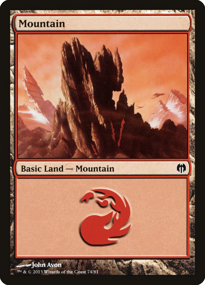 Mountain (74) [Duel Decks: Heroes vs. Monsters] | Exor Games Dartmouth