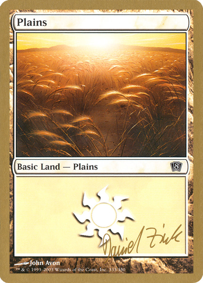 Plains (dz333) (Daniel Zink) [World Championship Decks 2003] | Exor Games Dartmouth