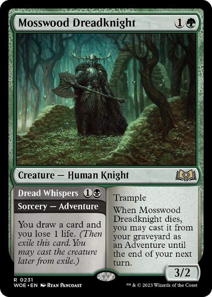 Mosswood Dreadknight // Dread Whispers [Wilds of Eldraine] | Exor Games Dartmouth