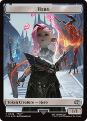 Bird // Hero (0029) Double-Sided Token (Surge Foil) [FINAL FANTASY Commander Tokens] | Exor Games Dartmouth
