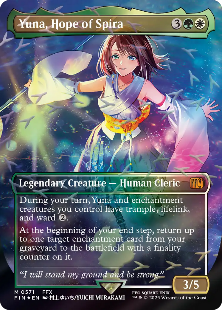 Yuna, Hope of Spira (Borderless) (Chocobo Track Foil) [FINAL FANTASY] | Exor Games Dartmouth