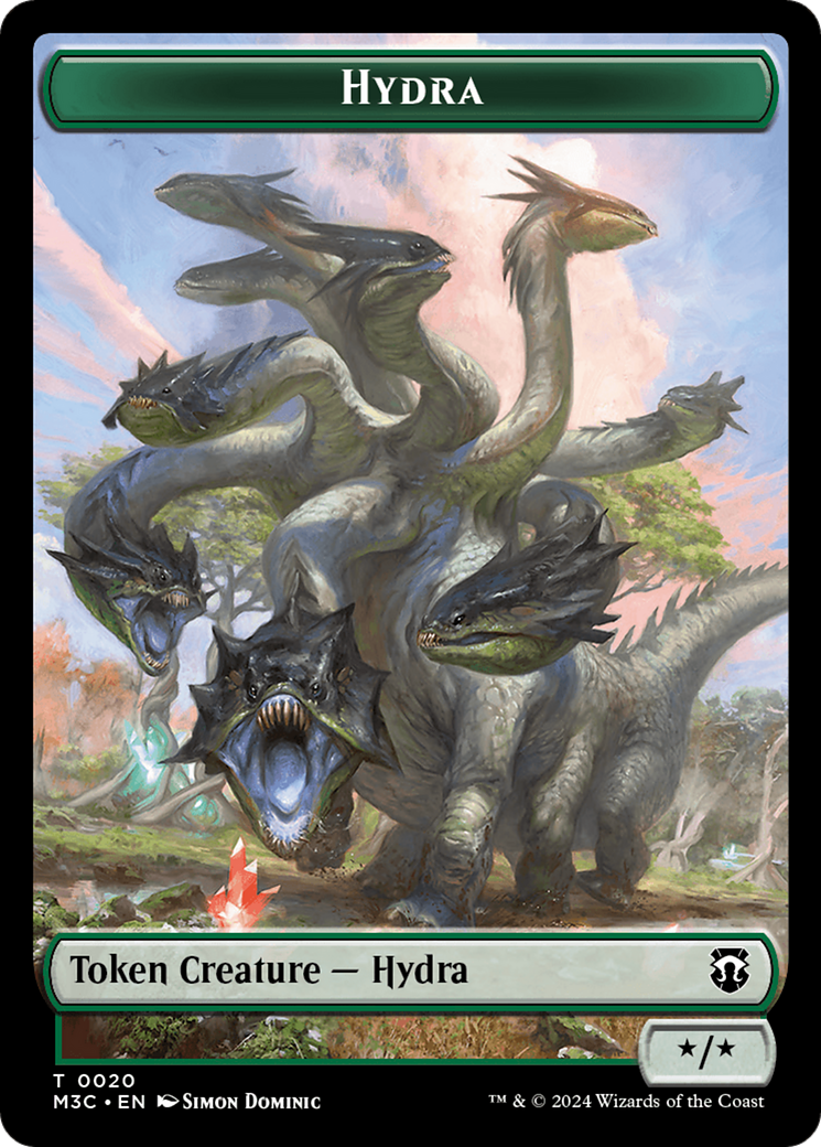 Hydra (Ripple Foil) // Boar Double-Sided Token [Modern Horizons 3 Commander Tokens] | Exor Games Dartmouth