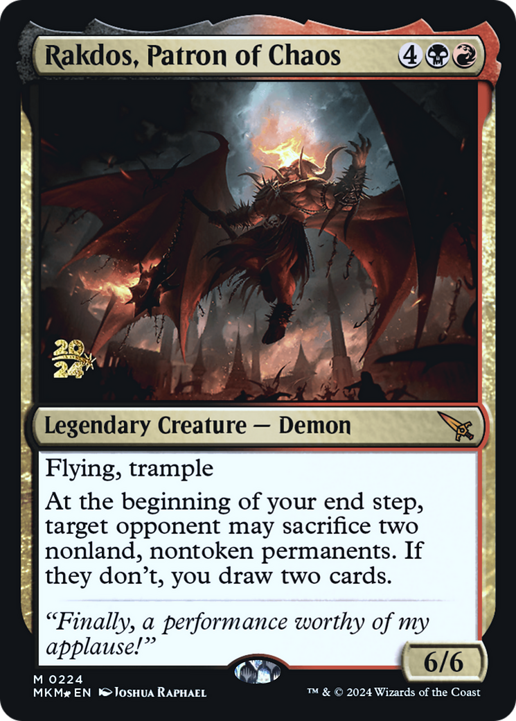 Rakdos, Patron of Chaos [Murders at Karlov Manor Prerelease Promos] | Exor Games Dartmouth