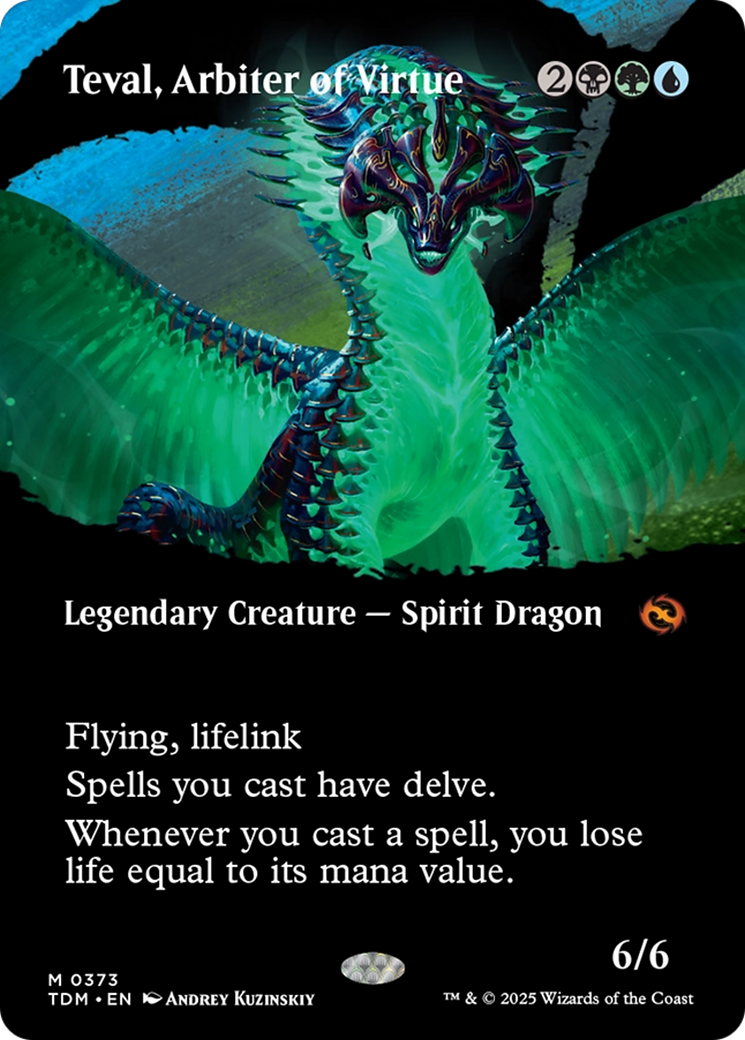 Teval, Arbiter of Virtue (Borderless) [Tarkir: Dragonstorm] | Exor Games Dartmouth