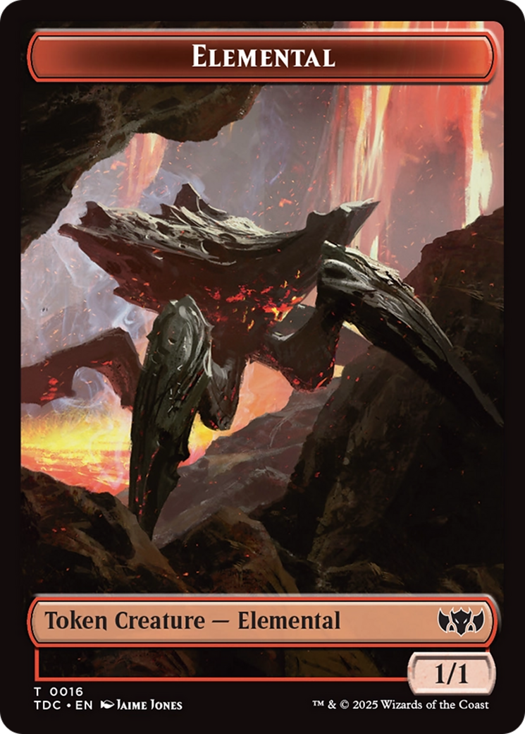 Elemental (0016) // Gold Double-Sided Token [Tarkir: Dragonstorm Commander Tokens] | Exor Games Dartmouth