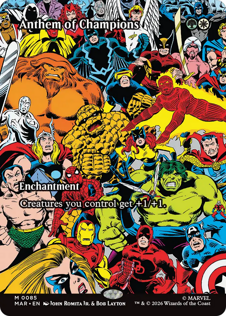 Anthem of Champions (Borderless) [Marvel Universe: Eternal-Legal] | Exor Games Dartmouth