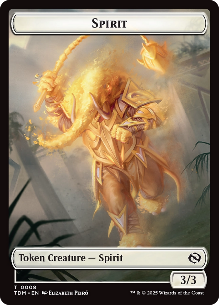 Spirit (0008) // Spirit (0009) Double-Sided Token [Tarkir: Dragonstorm Tokens] | Exor Games Dartmouth