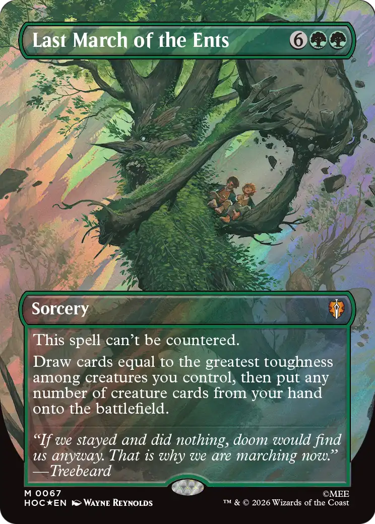 Last March of the Ents (Borderless) (Surge Foil) [The Hobbit: Eternal-Legal] | Exor Games Dartmouth