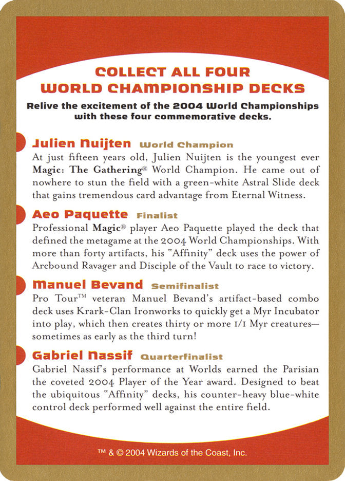 2004 World Championships Ad [World Championship Decks 2004] | Exor Games Dartmouth