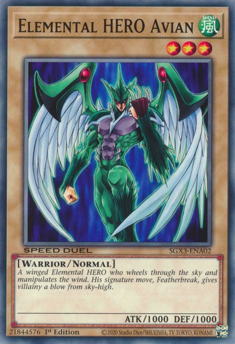 Elemental HERO Avian [SGX3-ENA02] Common | Exor Games Dartmouth