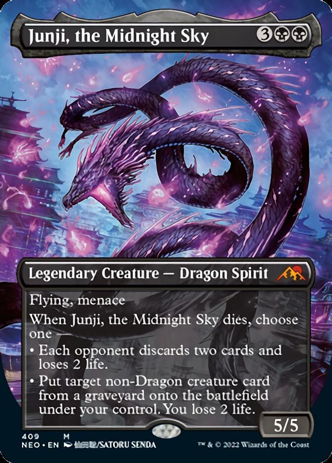 Junji, the Midnight Sky (Borderless Alternate Art) [Kamigawa: Neon Dynasty] | Exor Games Dartmouth