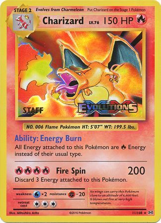 Charizard (11/108) (XY Evolutions Staff Prerelease) [XY: Black Star Promos] | Exor Games Dartmouth