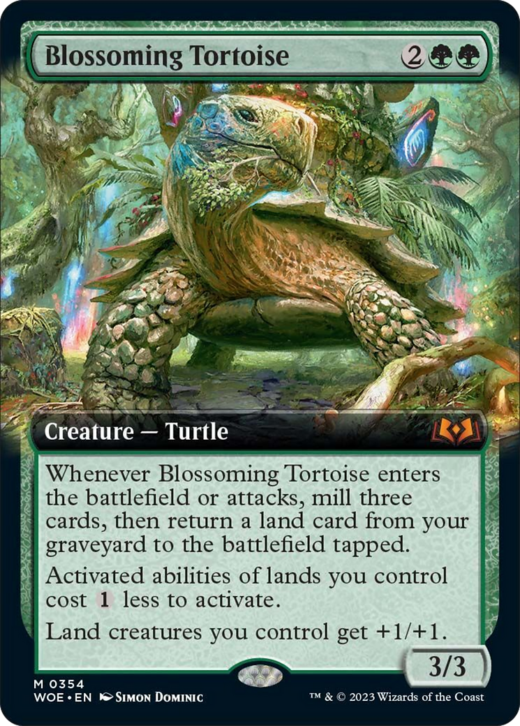 Blossoming Tortoise (Extended Art) [Wilds of Eldraine] | Exor Games Dartmouth