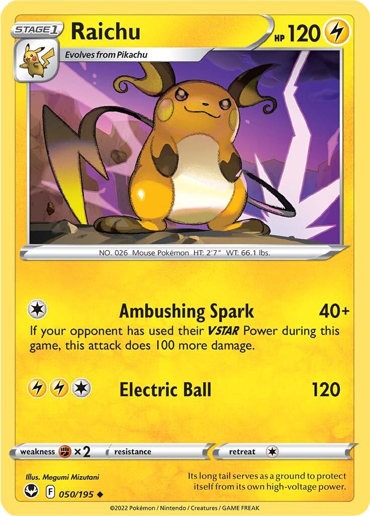 Raichu (050/195) [Sword & Shield: Silver Tempest] | Exor Games Dartmouth