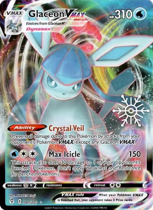 Glaceon VMAX (041/203) (Holiday Calendar) [Sword & Shield: Evolving Skies] | Exor Games Dartmouth