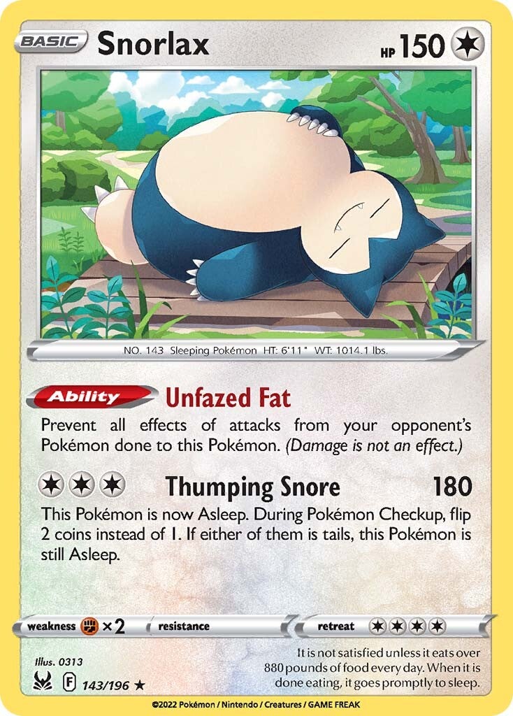 Snorlax (143/196) [Sword & Shield: Lost Origin] | Exor Games Dartmouth