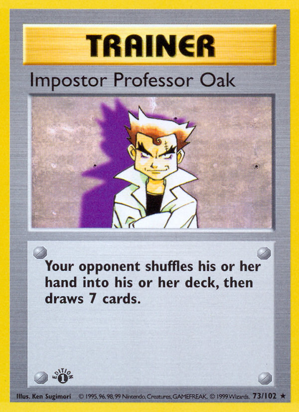 Impostor Professor Oak (73/102) (Shadowless) [Base Set 1st Edition] | Exor Games Dartmouth