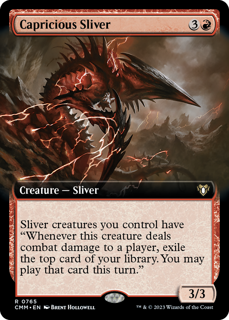 Capricious Sliver (Extended Art) [Commander Masters] | Exor Games Dartmouth