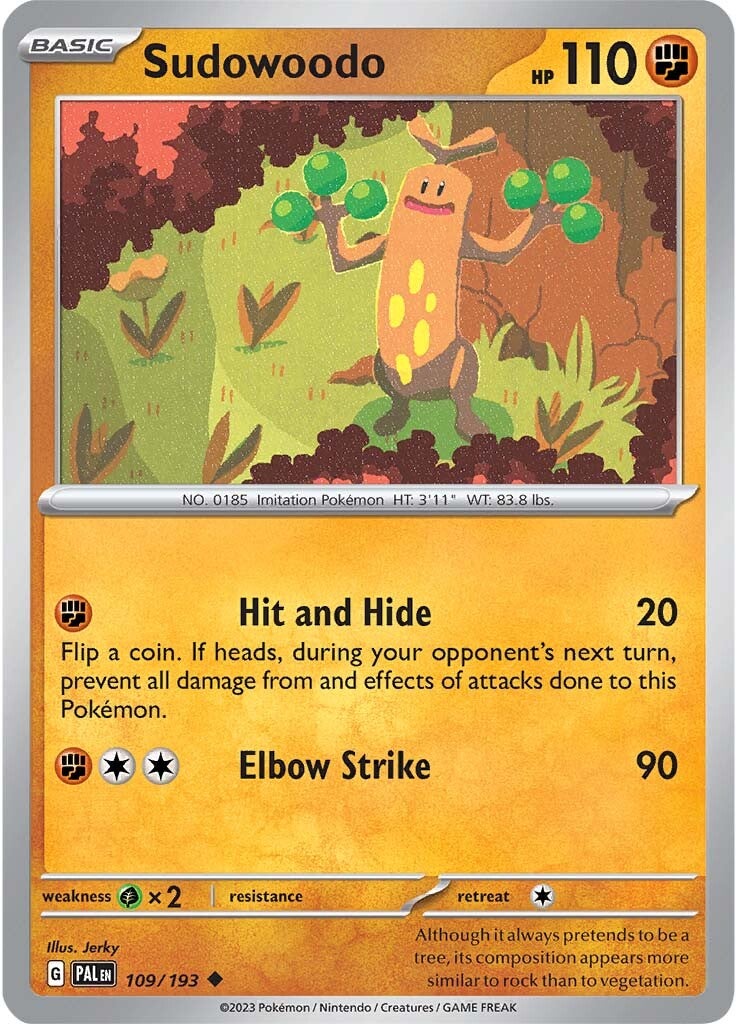 Sudowoodo (109/193) [Scarlet & Violet: Paldea Evolved] | Exor Games Dartmouth