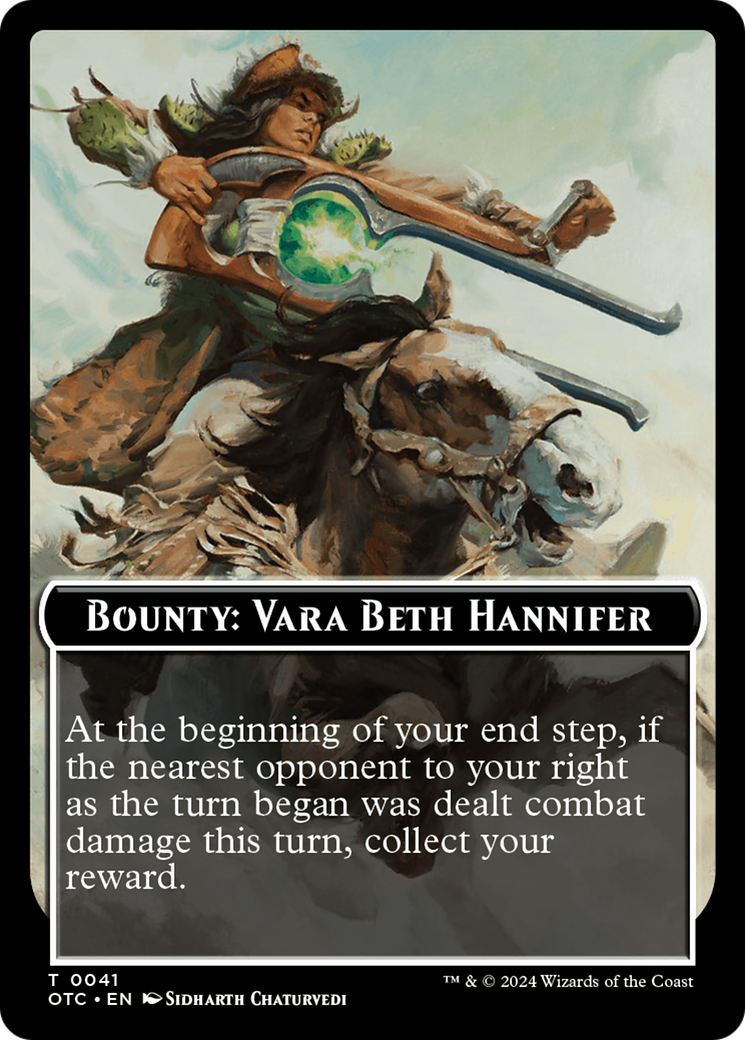 Bounty: Vara Beth Hannifer // Bounty Rules Double-Sided Token [Outlaws of Thunder Junction Commander Tokens] | Exor Games Dartmouth