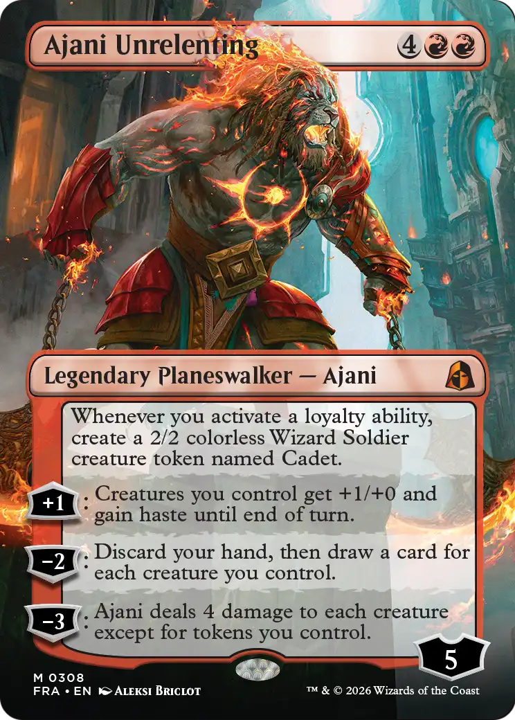 Ajani Unrelenting (Borderless) [Reality Fracture] | Exor Games Dartmouth