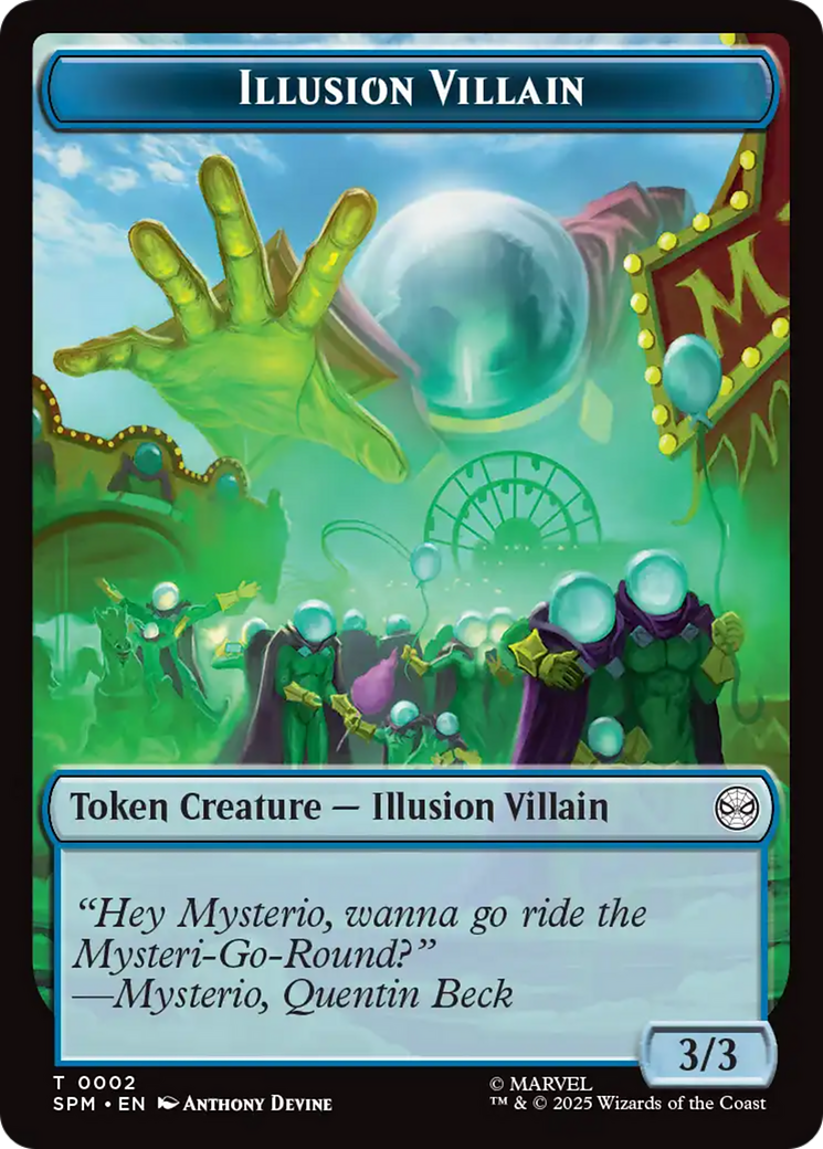 Spider // Illusion Villain Double-Sided Token [Marvel's Spider-Man Tokens] | Exor Games Dartmouth