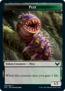 Elemental // Pest Double-Sided Token [Strixhaven: School of Mages Tokens] | Exor Games Dartmouth