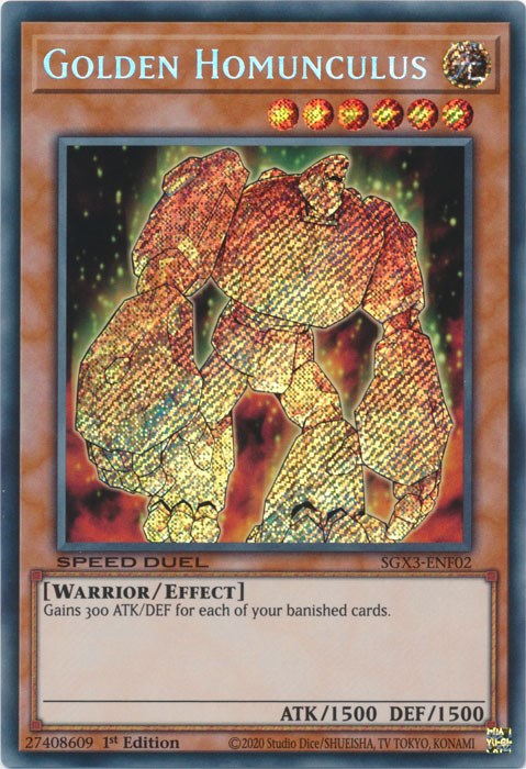 Golden Homunculus [SGX3-ENF02] Secret Rare | Exor Games Dartmouth