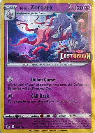 Hisuian Zoroark (076/196) (Lost Origin Stamp) [Sword & Shield: Lost Origin] | Exor Games Dartmouth