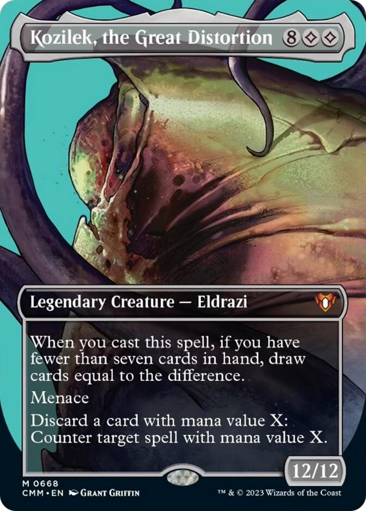 Kozilek, the Great Distortion (Borderless Profile) [Commander Masters] | Exor Games Dartmouth