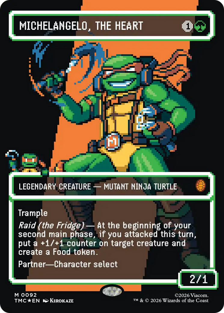 Michelangelo, the Heart (0093) (Borderless) (Surge Foil) [Teenage Mutant Ninja Turtles Commander] | Exor Games Dartmouth