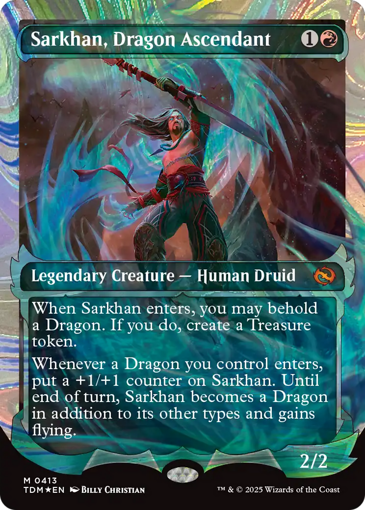Sarkhan, Dragon Ascendant (0413) (Showcase) (Halo Foil) [Tarkir: Dragonstorm] | Exor Games Dartmouth