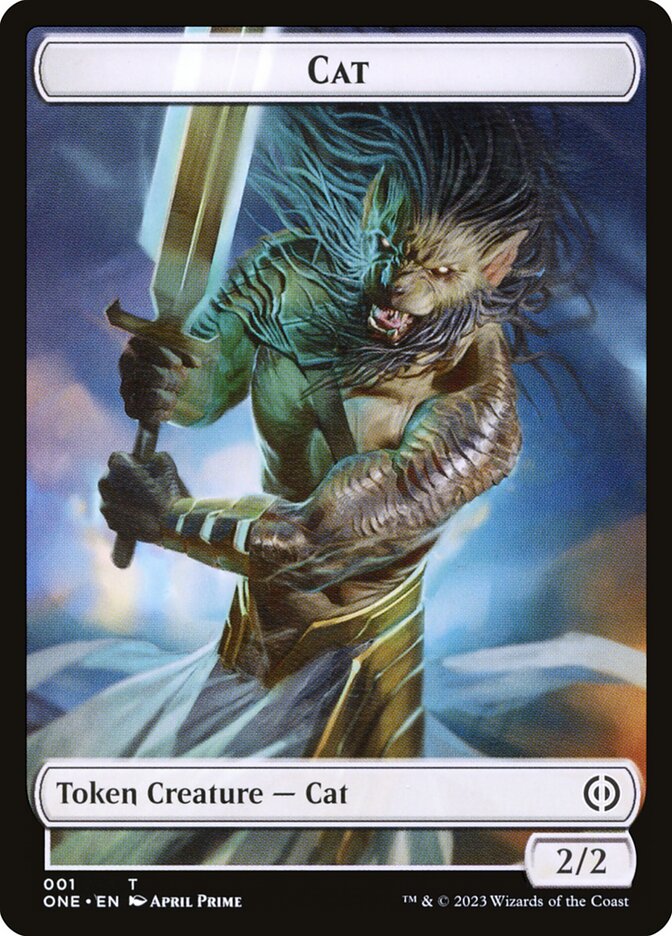 Phyrexian Goblin // Cat Double-Sided Token [Phyrexia: All Will Be One Tokens] | Exor Games Dartmouth