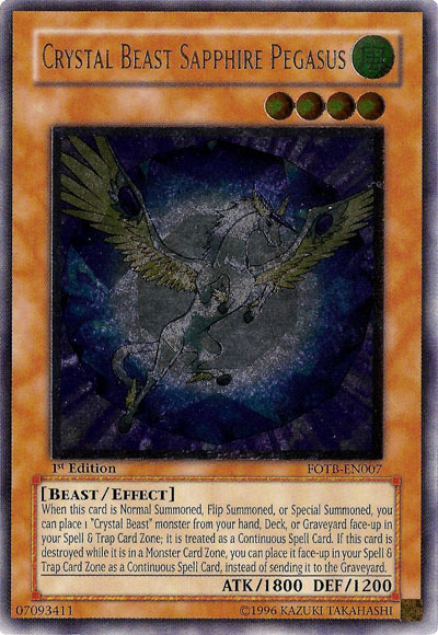 Crystal Beast Sapphire Pegasus [FOTB-EN007] Ultimate Rare | Exor Games Dartmouth
